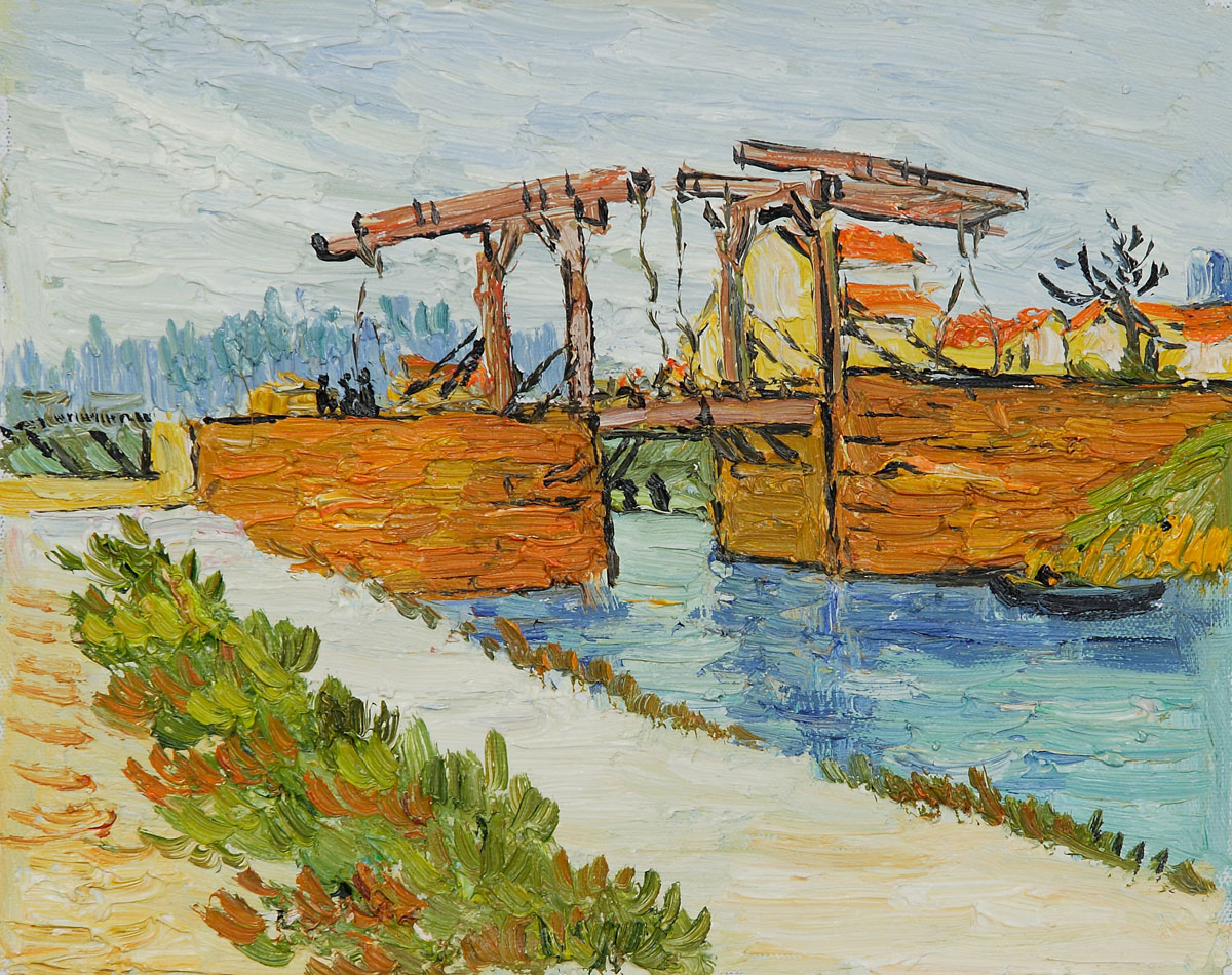 Langlois Bridge at Arles with Road Alongside the Canal by Vincent Van Gogh